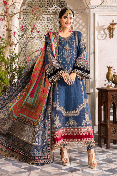 MARIA B - Unstitched MBROIDERED - Midnight Blue (BD-2407)