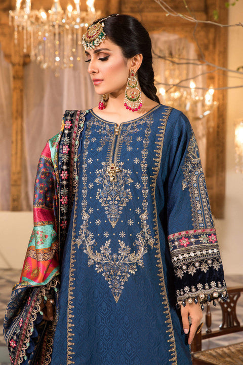 MARIA B - Unstitched MBROIDERED - Midnight Blue (BD-2407)