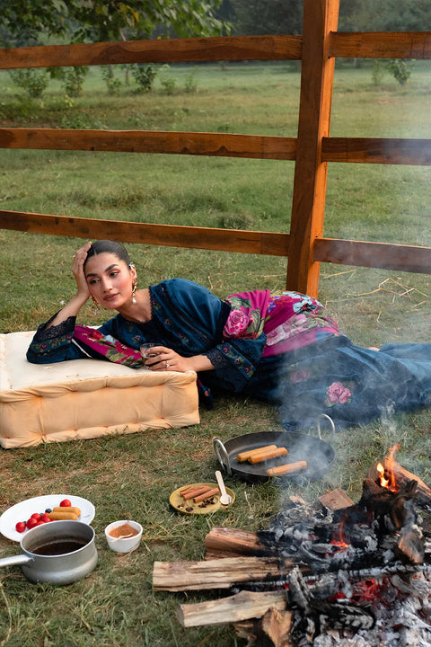 SAIRA RIZWAN - Lawn Unstitched Embroidered Collection with Embroidered Printed Slub Dupatta- DINA-SRW24-04