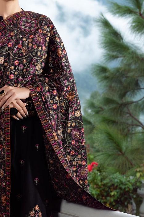 Bareeze - 3PC DHANAK EMBROIDERED SHIRT DHANAK HEAVY EMBROIDERED SHAWL DUPATTA AND TROUSER - KPR 021