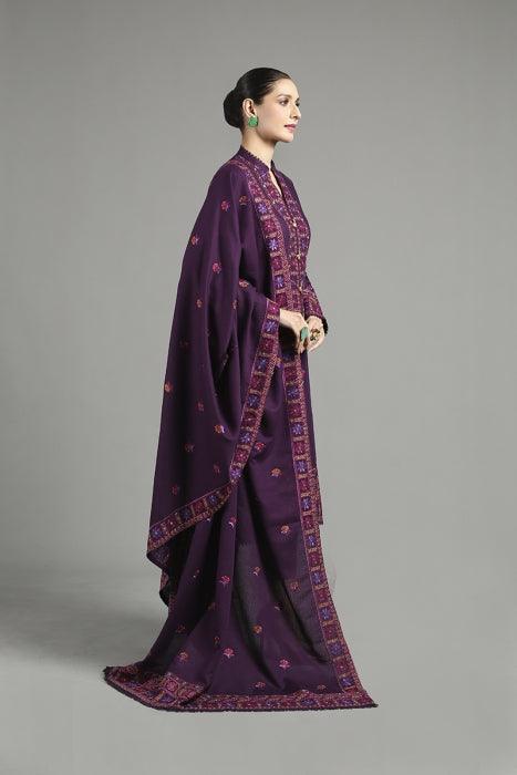 Breeze- 3PC DHANAK EMBROIDERED SHIRT DHANAK HEAVY EMBROIDERED SHAWL DUPATTA AND TROUSER - KPR 018