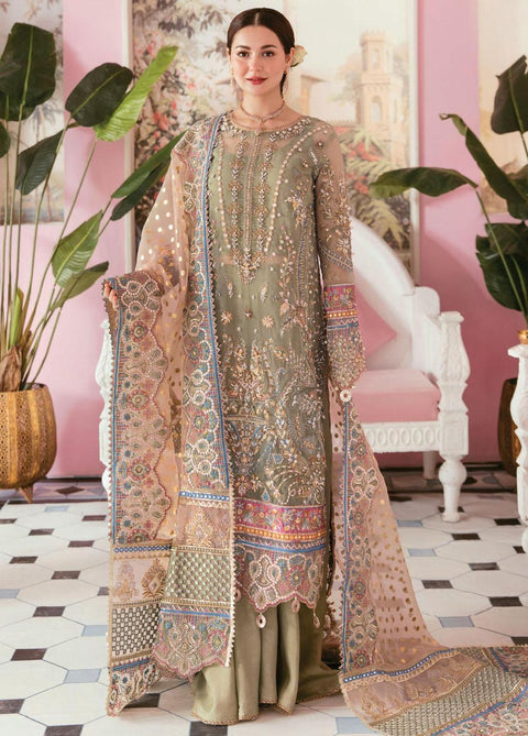 Elaf Embroidered Organza Suits Unstitched 3 Piece EF22C ECC-4 Mariee - Luxury Collection