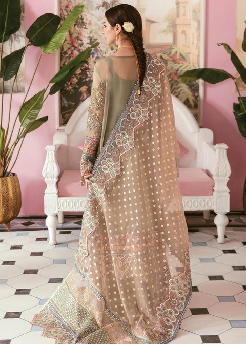 Elaf Embroidered Organza Suits Unstitched 3 Piece EF22C ECC-4 Mariee - Luxury Collection