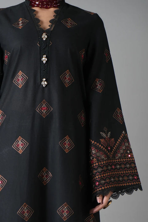 Bareeze  - 3-piece luxury unstiched embroidered dress- dhannk dress with Pashimna Shawl