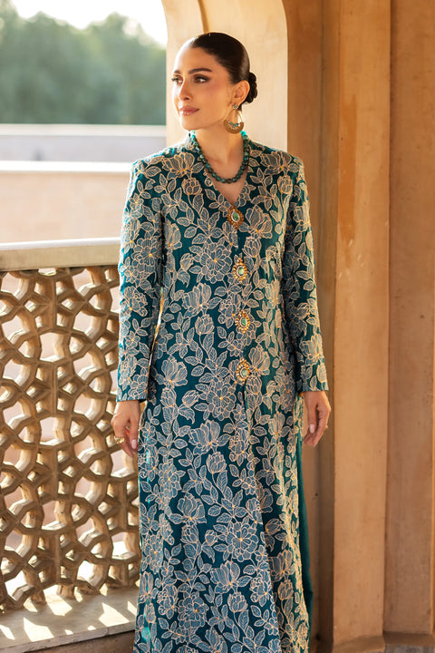 BAREEZE - 3PC LAWN EMBROIDERED SHIRT WITH CHIFFON EMBROIDERED DUPATTA- CH5062-T-Green