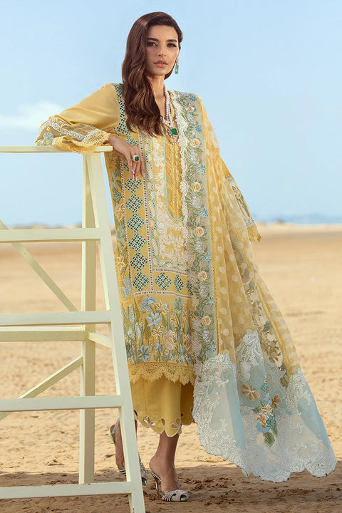 Crimson Embroidered Lawn Suits Unstitched 3 Piece YL 5B Seafoam - Luxury Collection