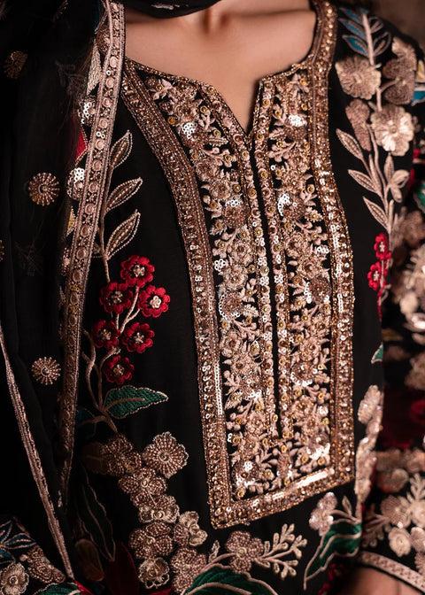 HASEEN'S - 3PC CHIFFON EMBROIDERED WITH EMBROIDERED DUPATTA AND TROUSER - Mehnaaz