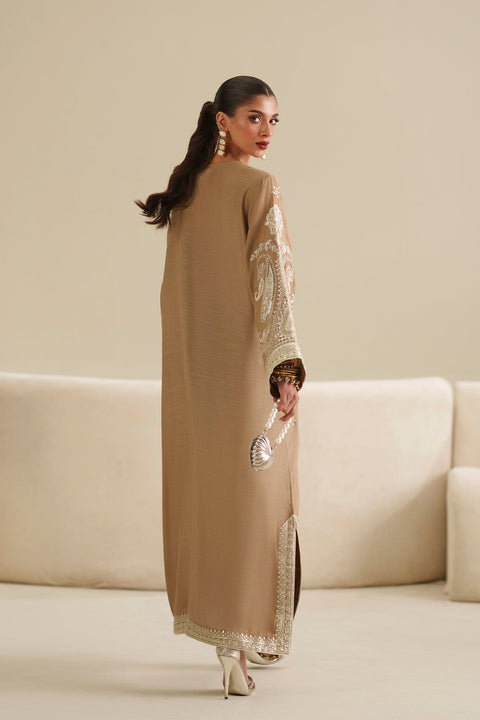 ETHNIC -  Luxury Silk Embroidered 3Pc Unstitched Kaftan | 007