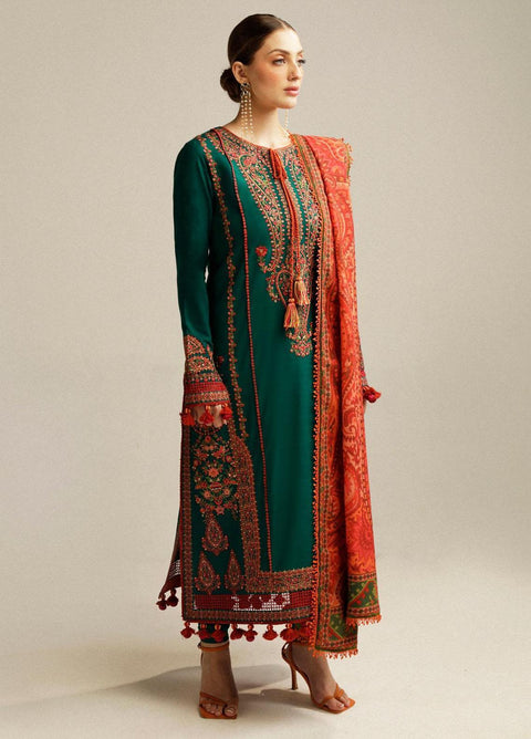 Hussain Rehar Embroidered Dhanak Suits Unstitched 3 Piece Marjaan - Winter Collection