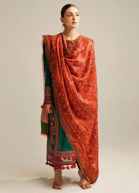 Hussain Rehar Embroidered Dhanak Suits Unstitched 3 Piece Marjaan - Winter Collection