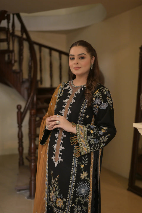 Aneelas  - 3-piece luxury unstiched embroidered dress- (KR-26-03)