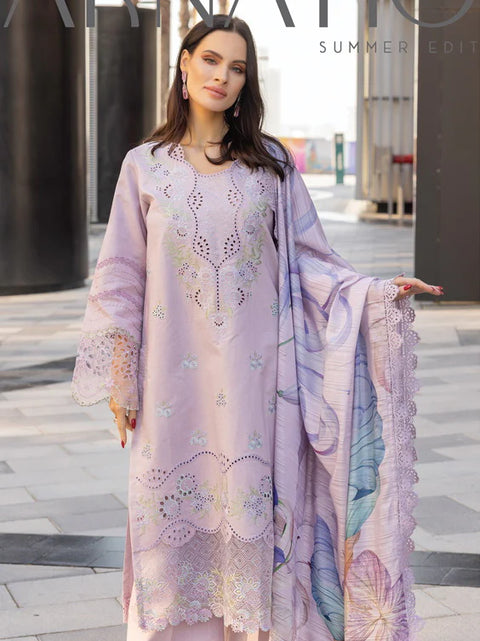 Rang Rasiya Embroidered Lawn Unstitched 3Pc Suit D-12 AMELIA