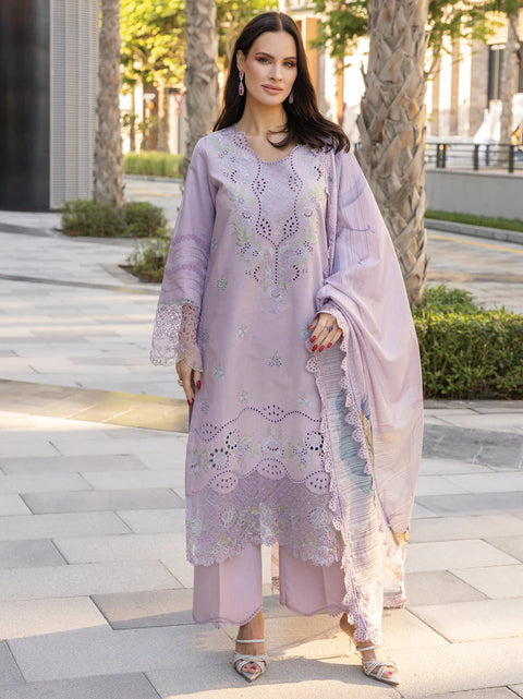 Rang Rasiya Embroidered Lawn Unstitched 3Pc Suit D-12 AMELIA