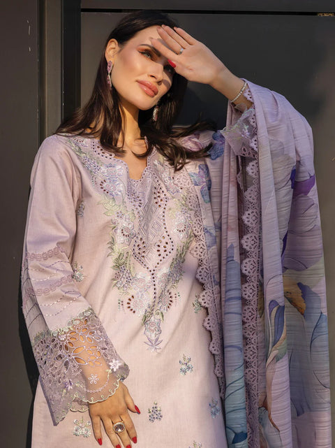 Rang Rasiya Embroidered Lawn Unstitched 3Pc Suit D-12 AMELIA
