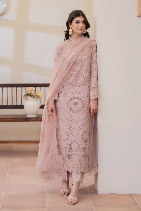 Imrozia Luxury Embroidered Lawn Unstitched 3Pc Suit-Lavender Grace-P01