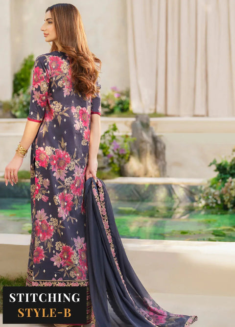 IZNIK - 3PC LAWN EMBROIDERED SHIRT WITH MANAAR PRINTED DUPATTA AND TROUSER - SFL-12 Resplendence