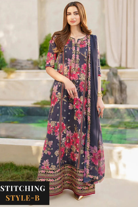 IZNIK - 3PC LAWN EMBROIDERED SHIRT WITH MANAAR PRINTED DUPATTA AND TROUSER - SFL-12 Resplendence