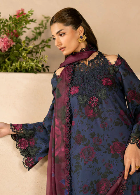 IZNIK - 3 Piece Unstitched Embroidered Printed Suit | BL1