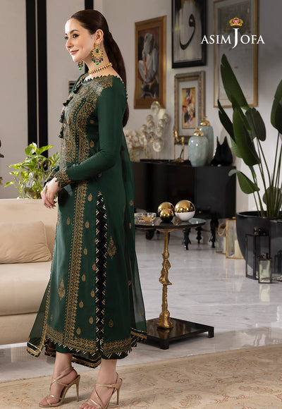 ASIM JOFA - 3PC CHIFFON EMBROIDERED WITH EMBROIDERED DUPATTA AND TROUSER - KPR-23A
