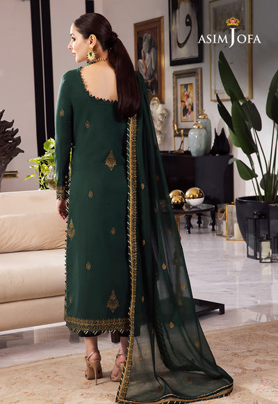 ASIM JOFA - 3PC CHIFFON EMBROIDERED WITH EMBROIDERED DUPATTA AND TROUSER - KPR-23A