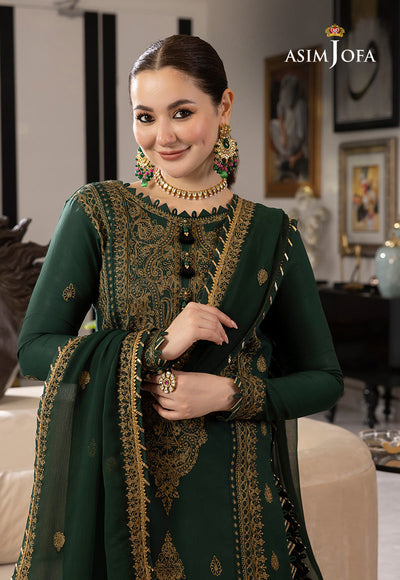 ASIM JOFA - 3PC CHIFFON EMBROIDERED WITH EMBROIDERED DUPATTA AND TROUSER - KPR-23A