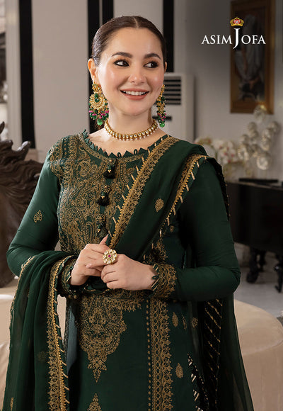 ASIM JOFA - 3PC CHIFFON EMBROIDERED WITH EMBROIDERED DUPATTA AND TROUSER - KPR-23A
