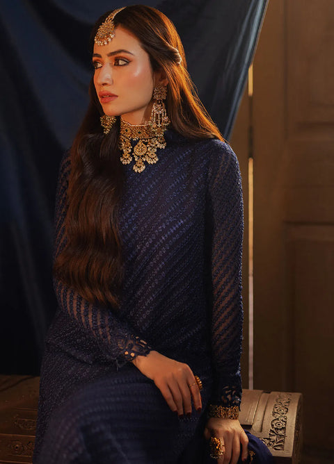 Azure Embroidered Chiffon Suits Unstitched 3 Piece -125 Aqua Serene - Festive Collection