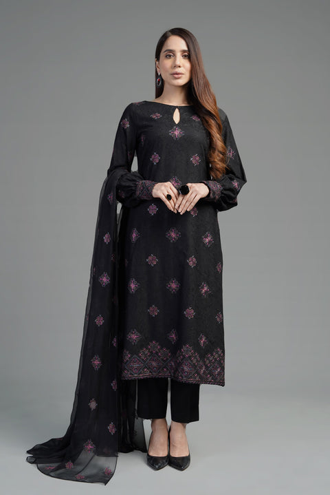 BAREEZE - 3PC LAWN EMBROIDERED SHIRT WITH CHIFFON EMBROIDERED DUPATTA