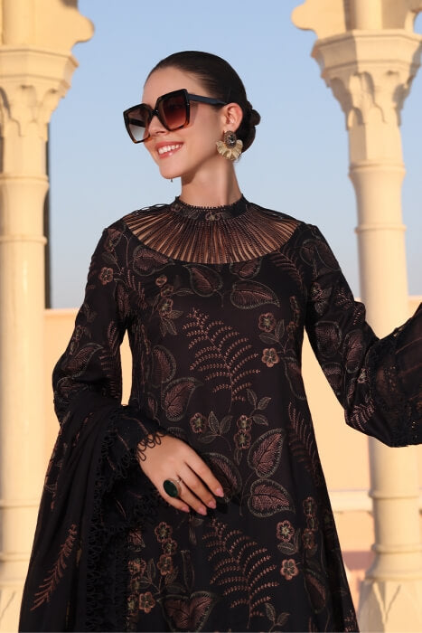BAREEZE - 3PC LAWN EMBROIDERED SHIRT WITH LAWN  EMBROIDERED SHAWL AND TROUSER - KPR19