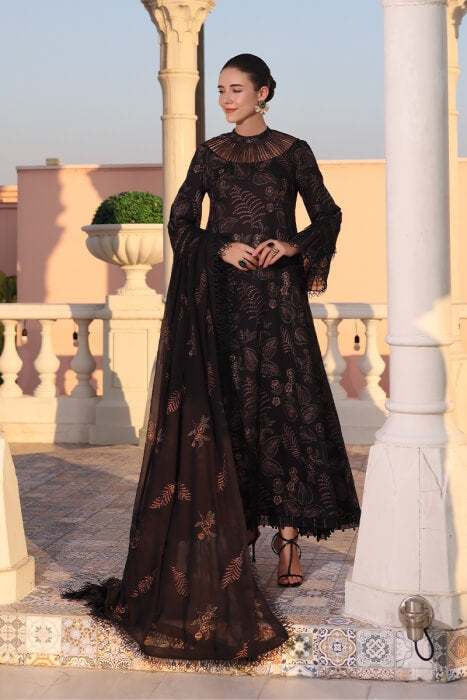 BAREEZE - 3PC LAWN EMBROIDERED SHIRT WITH LAWN  EMBROIDERED SHAWL AND TROUSER - KPR19