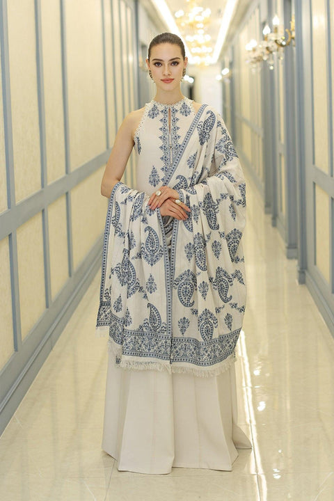 BAREEZE - 3PC LAWN EMBROIDERED SHIRT HEAVY EMBROIDERED DUPATTA AND TROUSER- KPR 0010