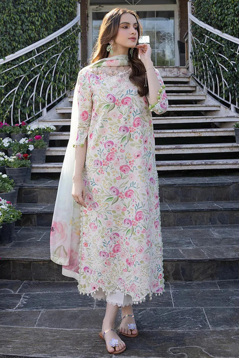 IZEL -3 Piece Unstitched Printed Suit | UE-250