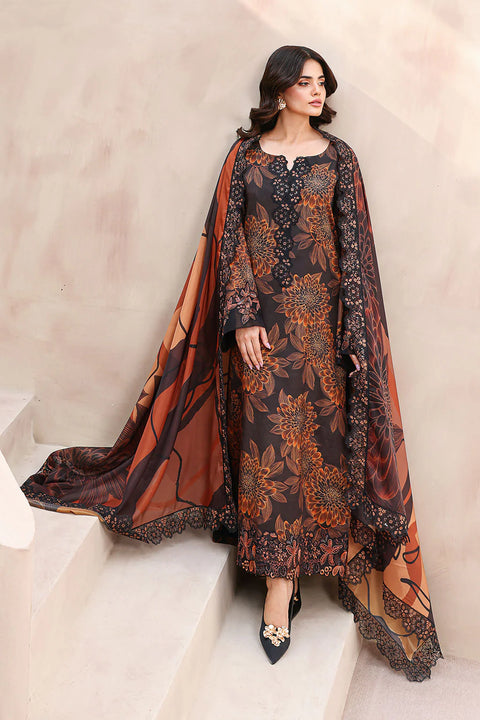 RAMSHA - 3 Piece Unstitched Embroidered Lawn Suit : RS-02