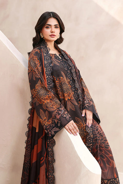 RAMSHA - 3 Piece Unstitched Embroidered Lawn Suit : RS-02