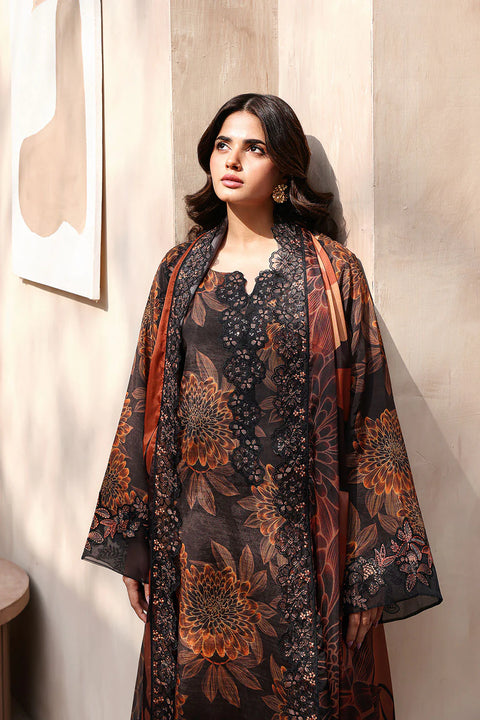 RAMSHA - 3 Piece Unstitched Embroidered Lawn Suit : RS-02