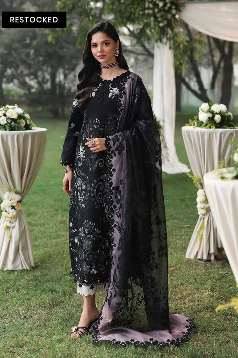 Sardinia - Luxury Lawn Embroidered 3 Piece Unstitched - MIDNIGHT BLOOM