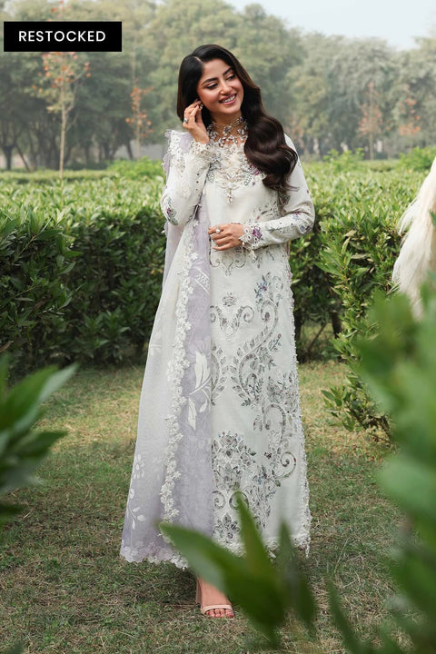 Sardinia - Luxury Lawn Embroidered 3 Piece Unstitched - Cloud Whisper