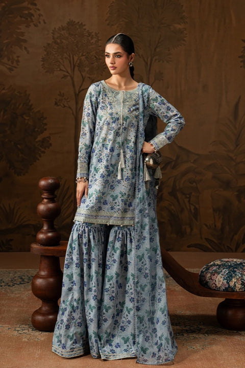Maria.B. Silk Unstitched 3PC Heavy Embroidery Suit - D123