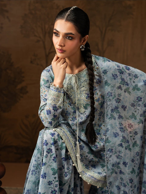 Maria.B. Silk Unstitched 3PC Heavy Embroidery Suit - D123