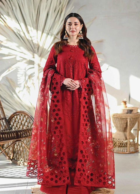 Sahil by Qalamkar Embroidered Lawn Suits Unstitched 3 Piece QLM23S SP-13 Romi - Luxury Collection