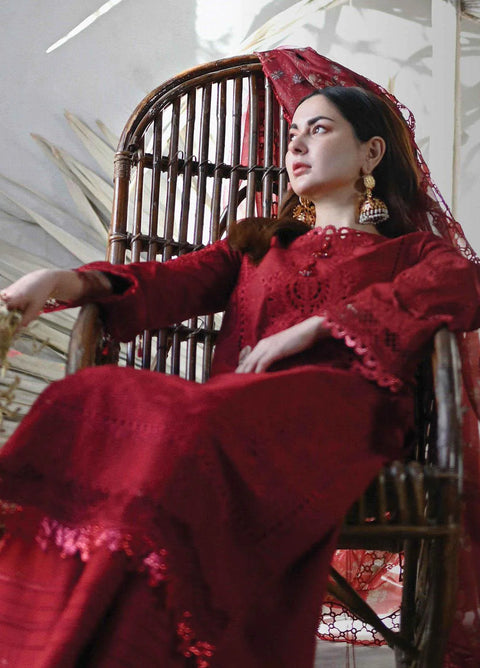 Sahil by Qalamkar Embroidered Lawn Suits Unstitched 3 Piece QLM23S SP-13 Romi - Luxury Collection