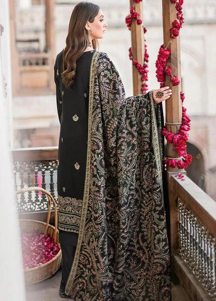 RAMSHA - 3PC DHANAK EMBROIDERED SHIRT HEAVY EMBROIDERED SHAWL DUPATTA AND TROUSER - KPR 5