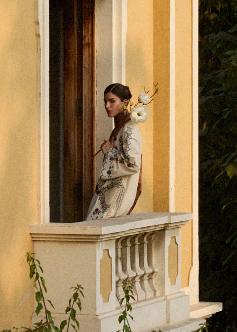 HUSSAIN REHAR - 3PC LAWN EMBROIDERED SHIRT WITH VOILD PRINHTED DUPATTA AND TROUSER - LAYLA