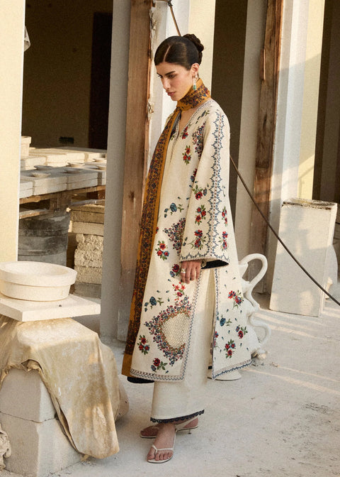 HUSSAIN REHAR - 3PC LAWN EMBROIDERED SHIRT WITH VOILD PRINHTED DUPATTA AND TROUSER - LAYLA